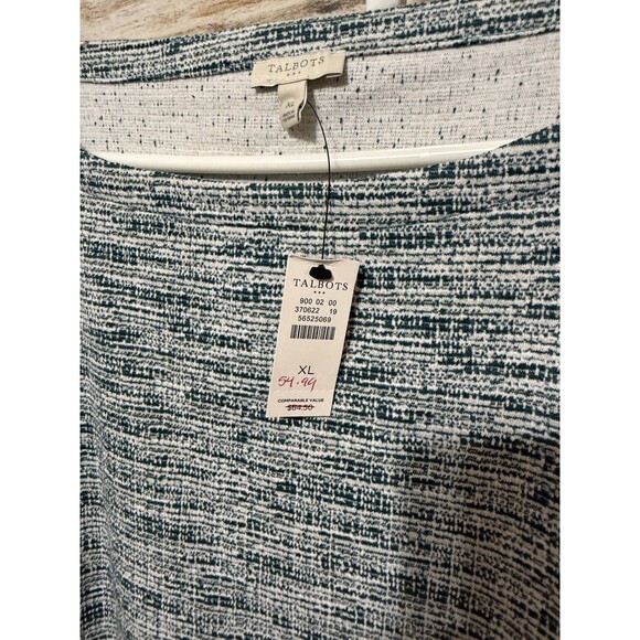 Talbots Women’s Sz XL Green White 3/4 Sleeve Top New - Picture 5 of 10